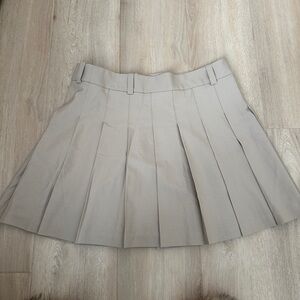Aritzia Beige A-Line Pleated Skirt